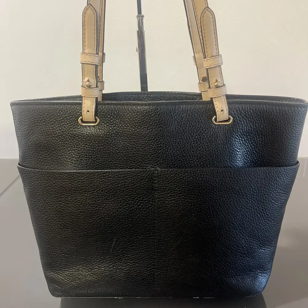 MICHAEL KORS Bedford Black Pebbled Leather Tote and Wallet Set